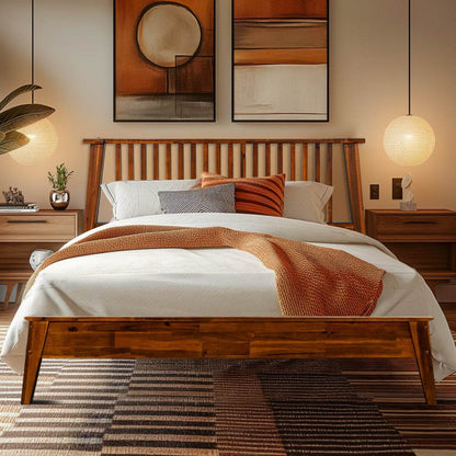 Cadre de lit en bois massif Kaylin