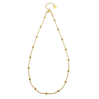 MAKARIA : Collier chaîne texturé serpent avec perles en forme de boule