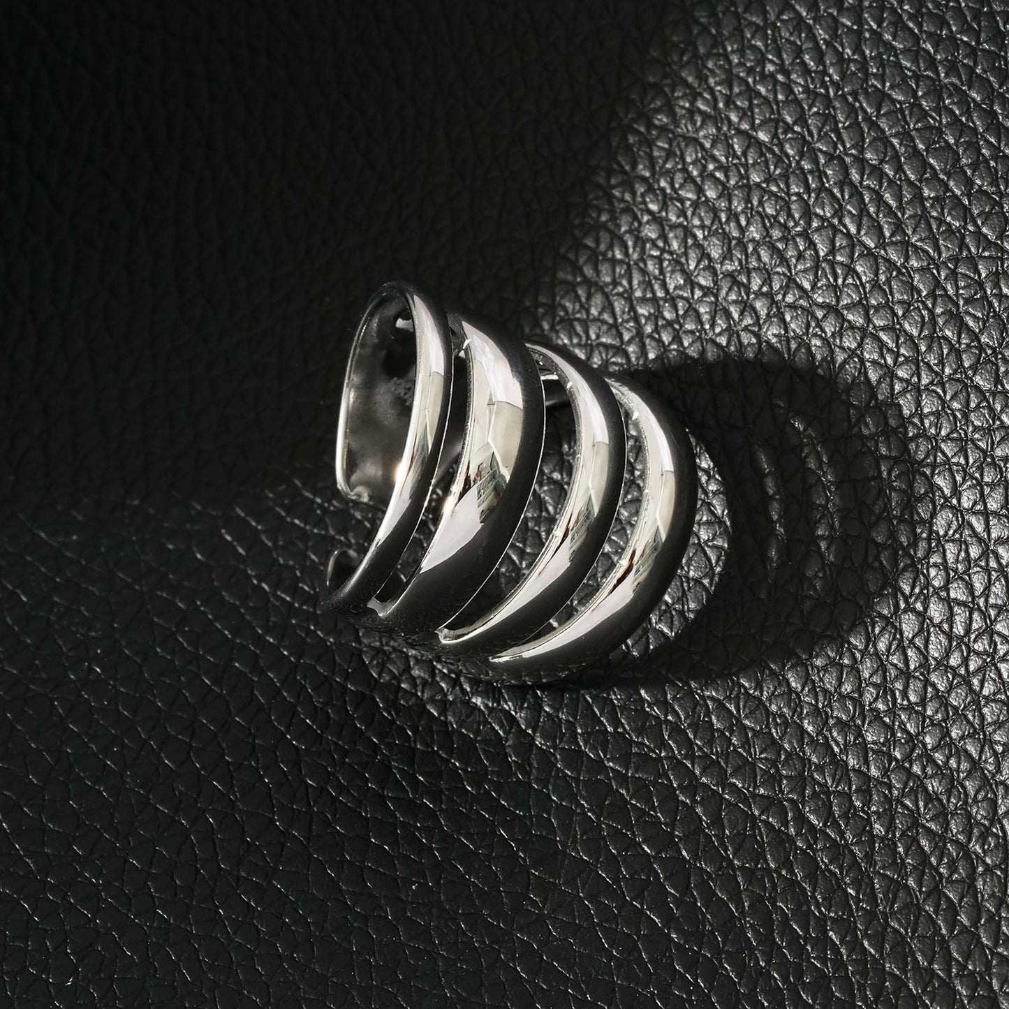 MAKET Argent (Or blanc) : Quatre bagues empilées en une