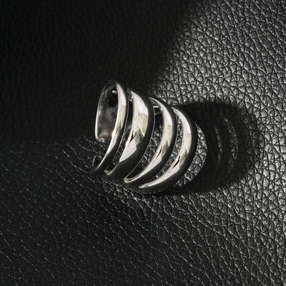 MAKET Argent (Or blanc) : Quatre bagues empilées en une