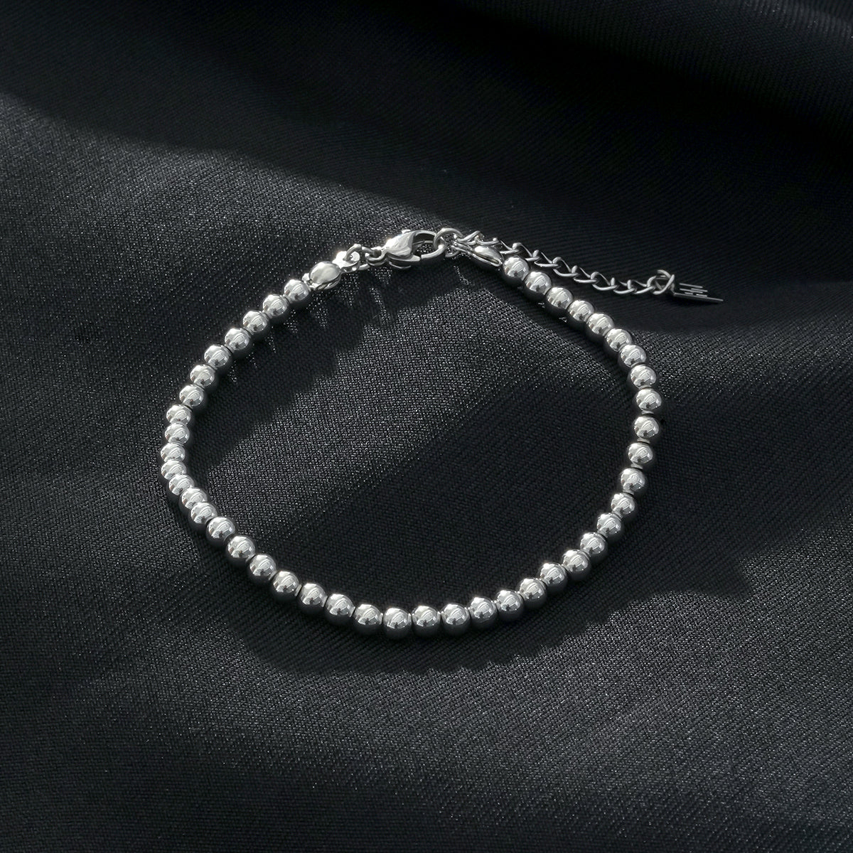 MANAMI Or Blanc Argenté : Bracelet Chaîne Contemporain Perles Boules