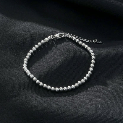 MANAMI Or Blanc Argenté : Bracelet Chaîne Contemporain Perles Boules