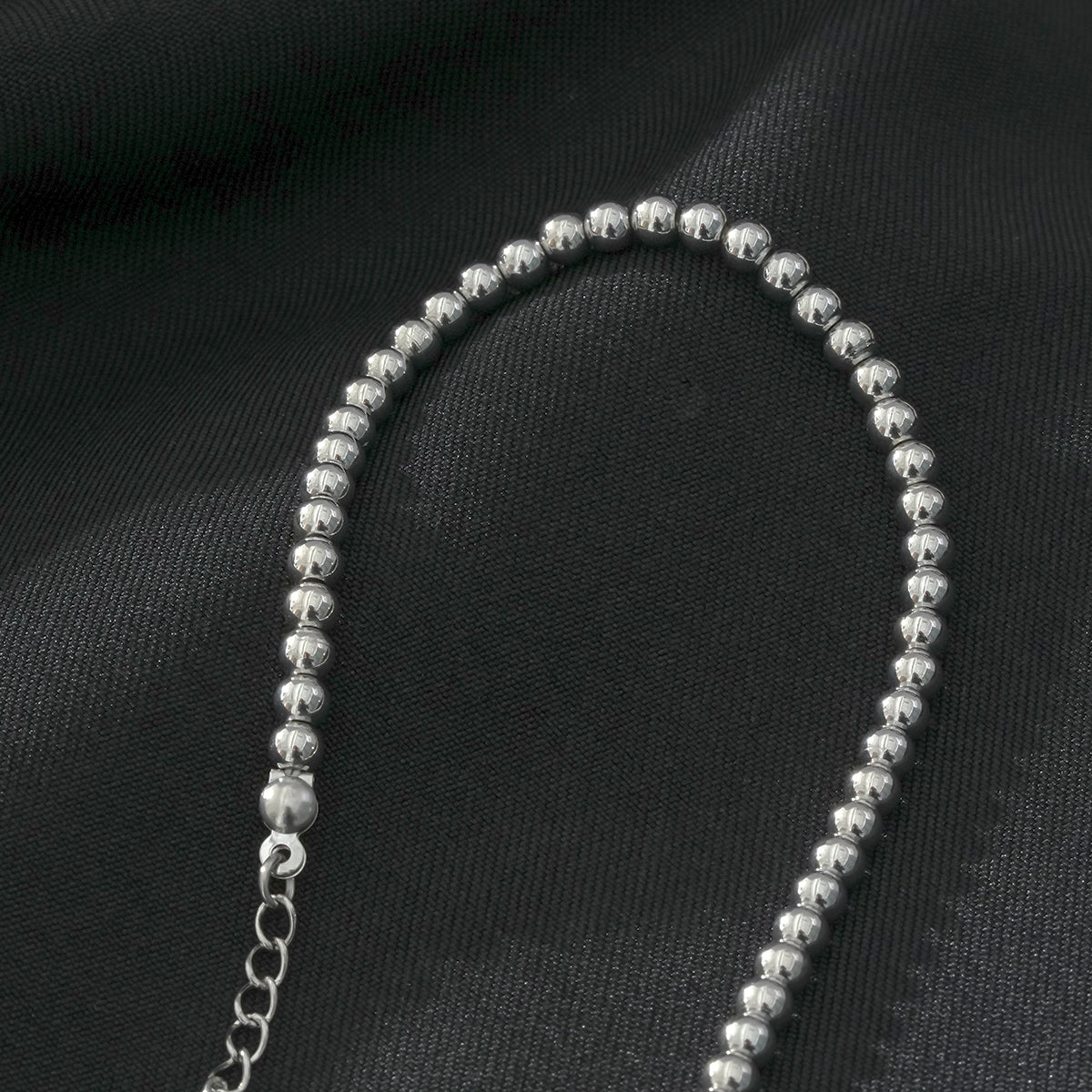 MANAMI Or Blanc Argenté : Bracelet Chaîne Contemporain Perles Boules