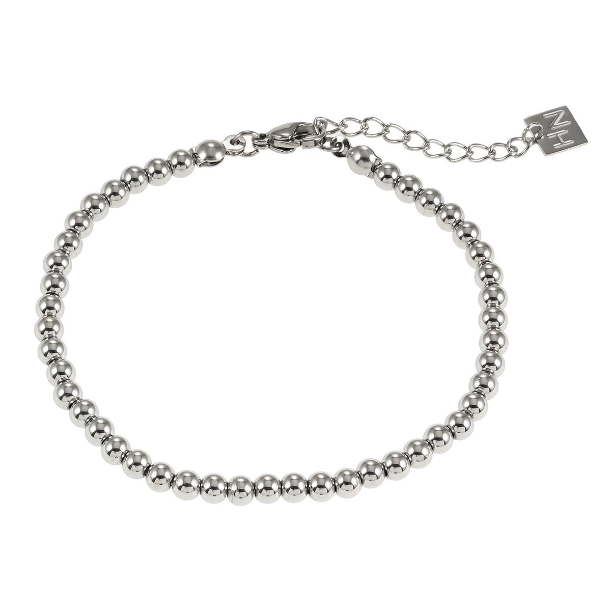 MANAMI Or Blanc Argenté : Bracelet Chaîne Contemporain Perles Boules