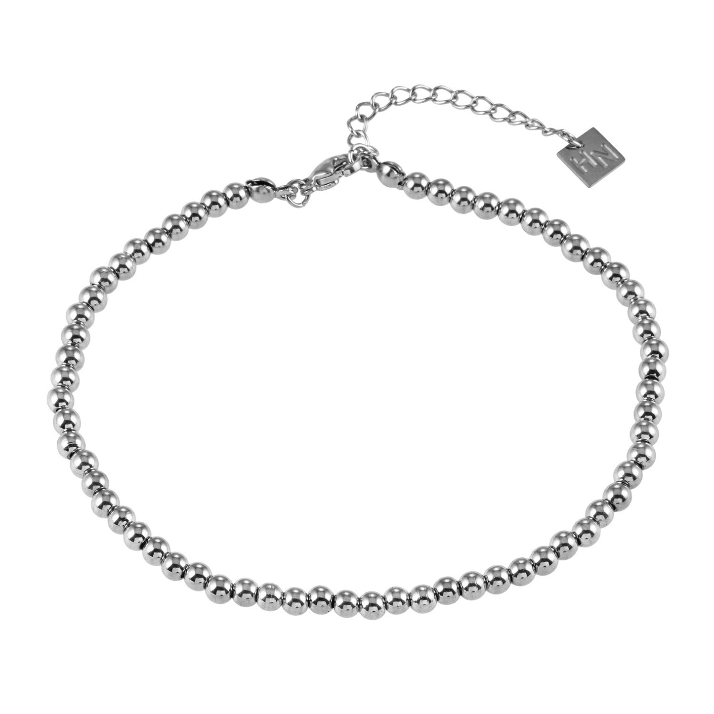 MANAMI LG : Chaîne de cheville contemporaine en argent avec billes