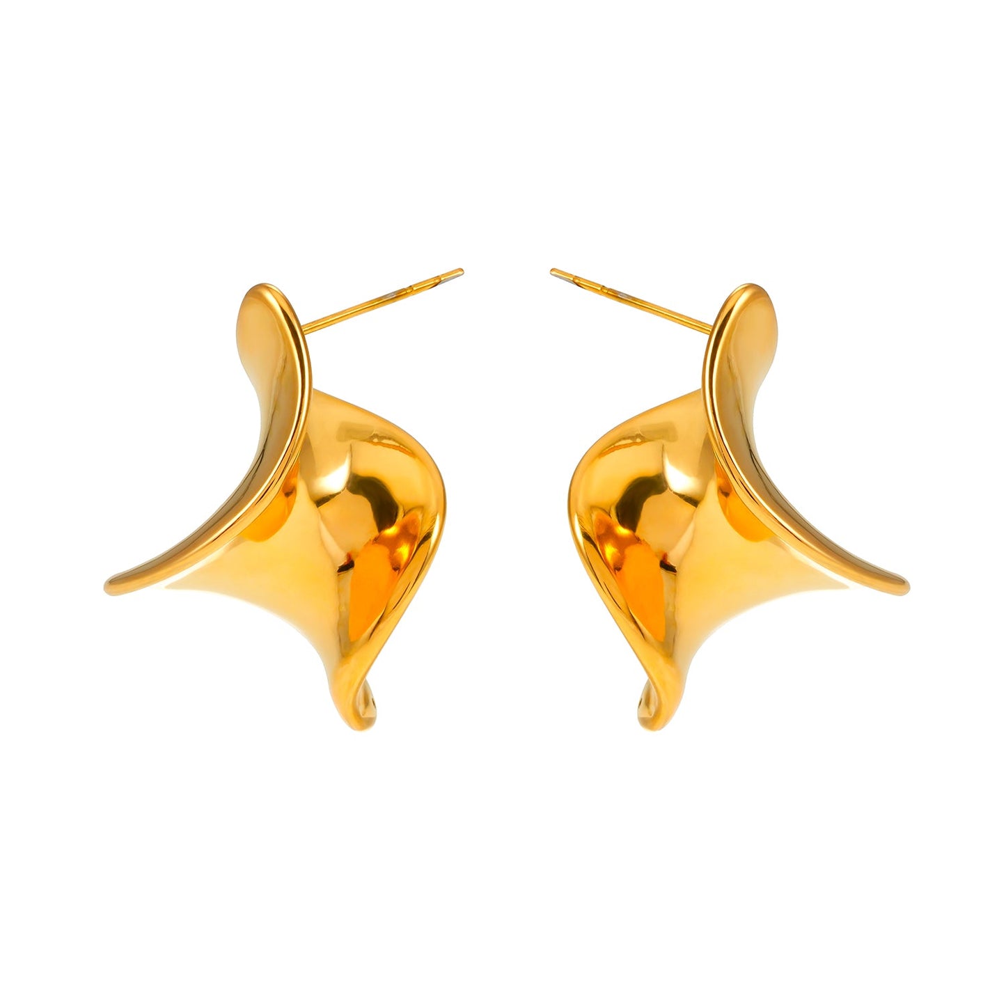 MARGINA : Boucles d'oreilles clous modernistes torsadées - Une affirmation audacieuse de l'élégance contemporaine