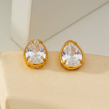 MARTHA Gold : Puces d'oreilles goutte Moissanite (Alternative au Diamant)