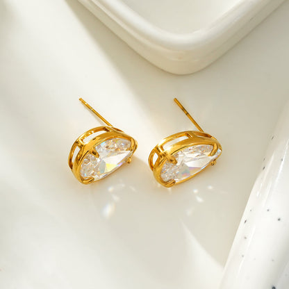 MARTHA Gold : Puces d'oreilles goutte Moissanite (Alternative au Diamant)