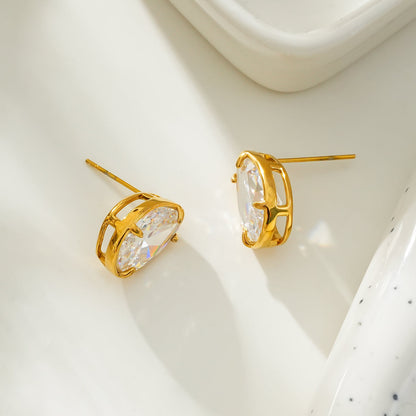 MARTHA Gold : Puces d'oreilles goutte Moissanite (Alternative au Diamant)