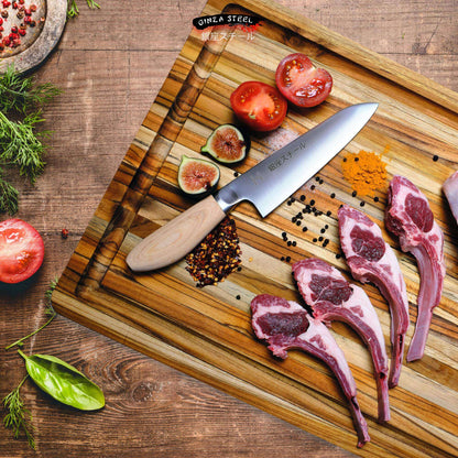 MATSUE 165 - Couteau Santoku en acier inoxydable MV 165mm/Manche en bois naturel