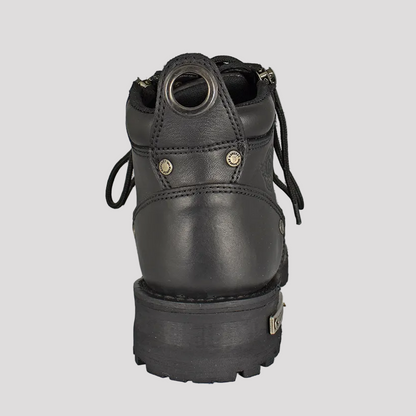 Bottes de moto lacées Milwaukee Leather 15,2 cm à double fermeture éclair pour hommes