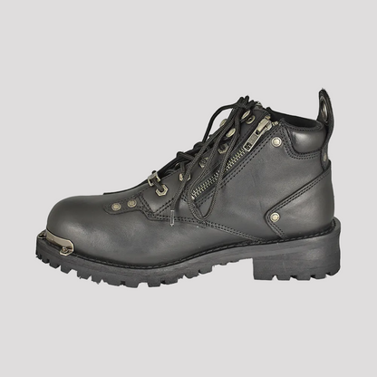 Bottes de moto lacées Milwaukee Leather 15,2 cm à double fermeture éclair pour hommes
