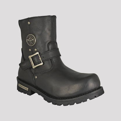 Bottes de moto Milwaukee Leather pour hommes, larges, à fermeture éclair latérale de 6 po