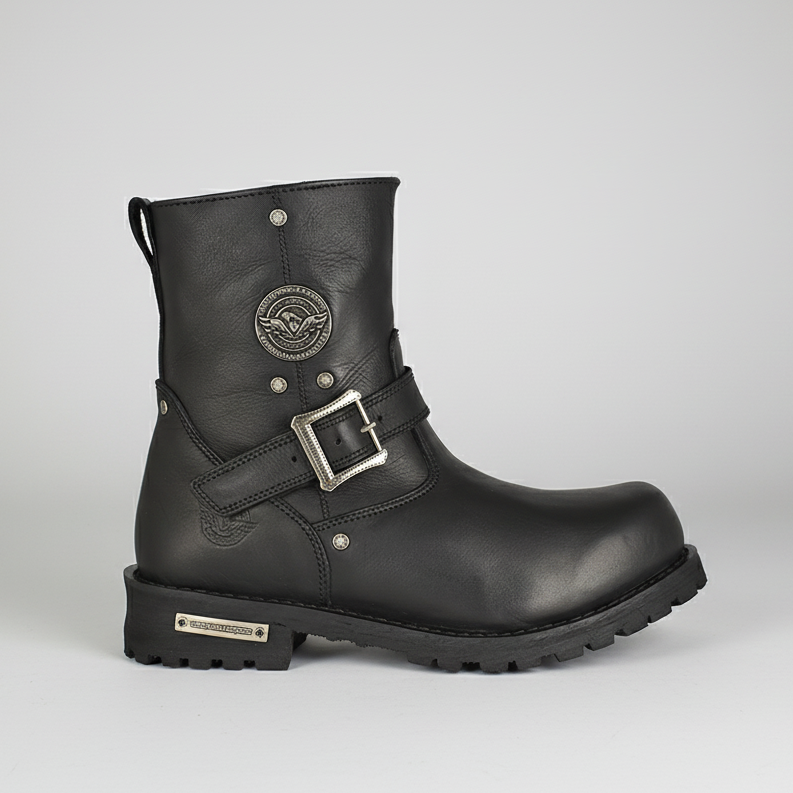 Bottes de moto Milwaukee Leather pour hommes, larges, à fermeture éclair latérale de 6 po