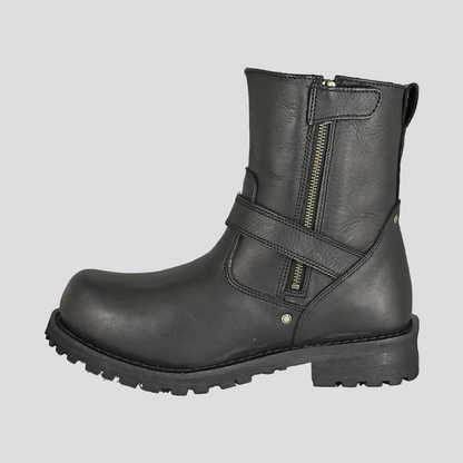 Bottes de moto Milwaukee Leather pour hommes, larges, à fermeture éclair latérale de 6 po