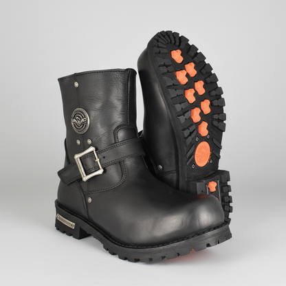 Bottes de moto Milwaukee Leather pour hommes, larges, à fermeture éclair latérale de 6 po