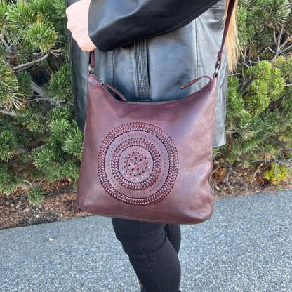 Sac cabas en cuir MET Floral Stitch avec bandoulière réglable