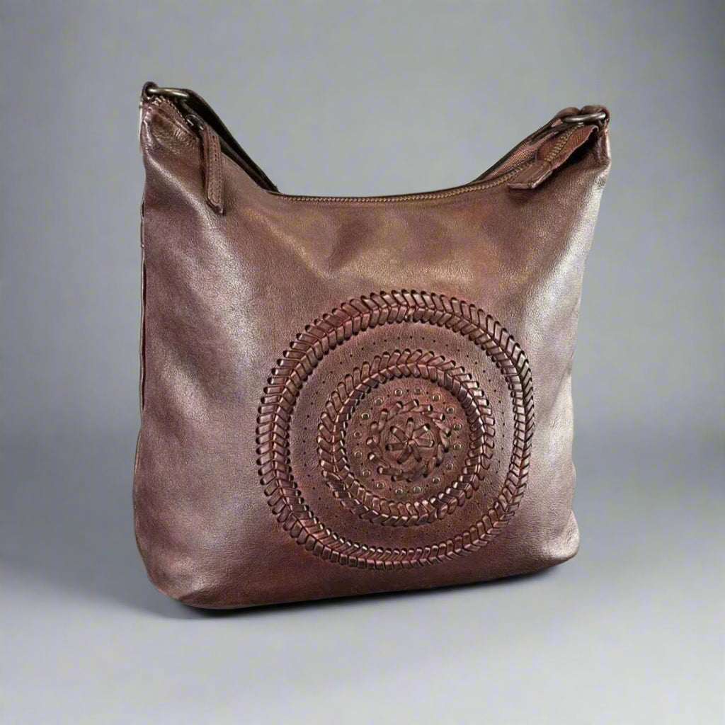 Sac cabas en cuir MET Floral Stitch avec bandoulière réglable