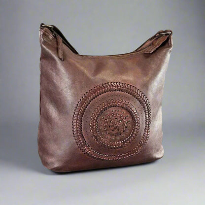 Sac cabas en cuir MET Floral Stitch avec bandoulière réglable
