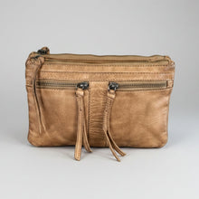 Sac bandoulière en cuir MET avec deux poches frontales zippées