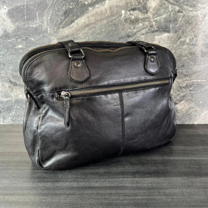 Sac à main en cuir MET avec deux poignées et poches zippées sur le devant