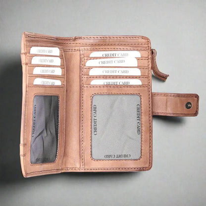 Porte-cartes de crédit en cuir pour femme MET