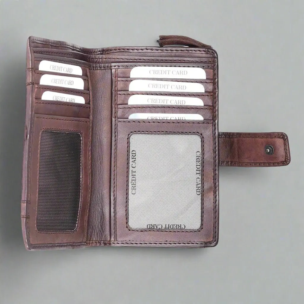 Porte-cartes de crédit en cuir pour femme MET
