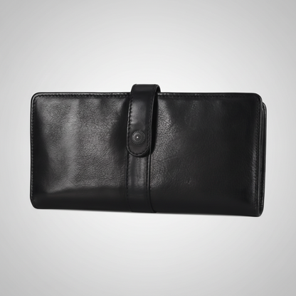 Portefeuille en cuir à bouton-pression MET pour femme