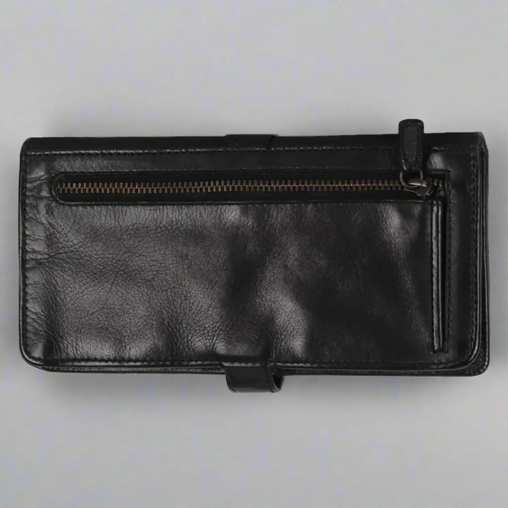 Portefeuille en cuir à bouton-pression MET pour femme