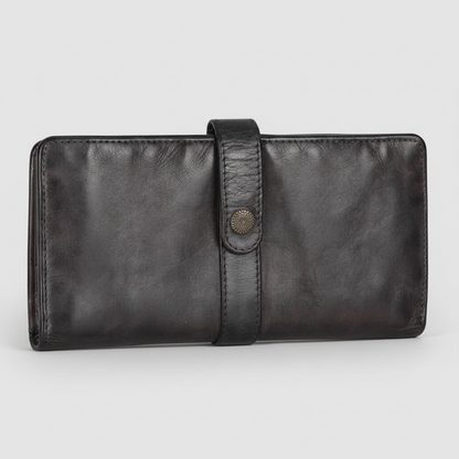 Portefeuille en cuir à bouton-pression MET pour femme