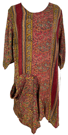 PRC6049 Robe Tunique en Pure Soie Avatar avec Poches Intégrées