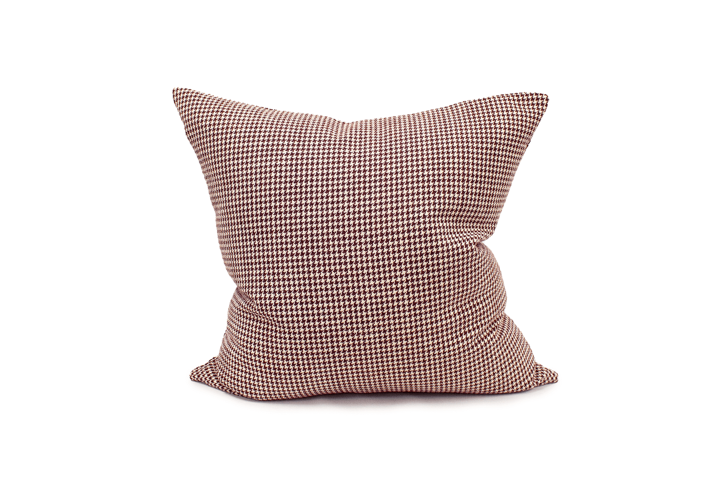 Housse de coussin pied-de-poule cramoisi