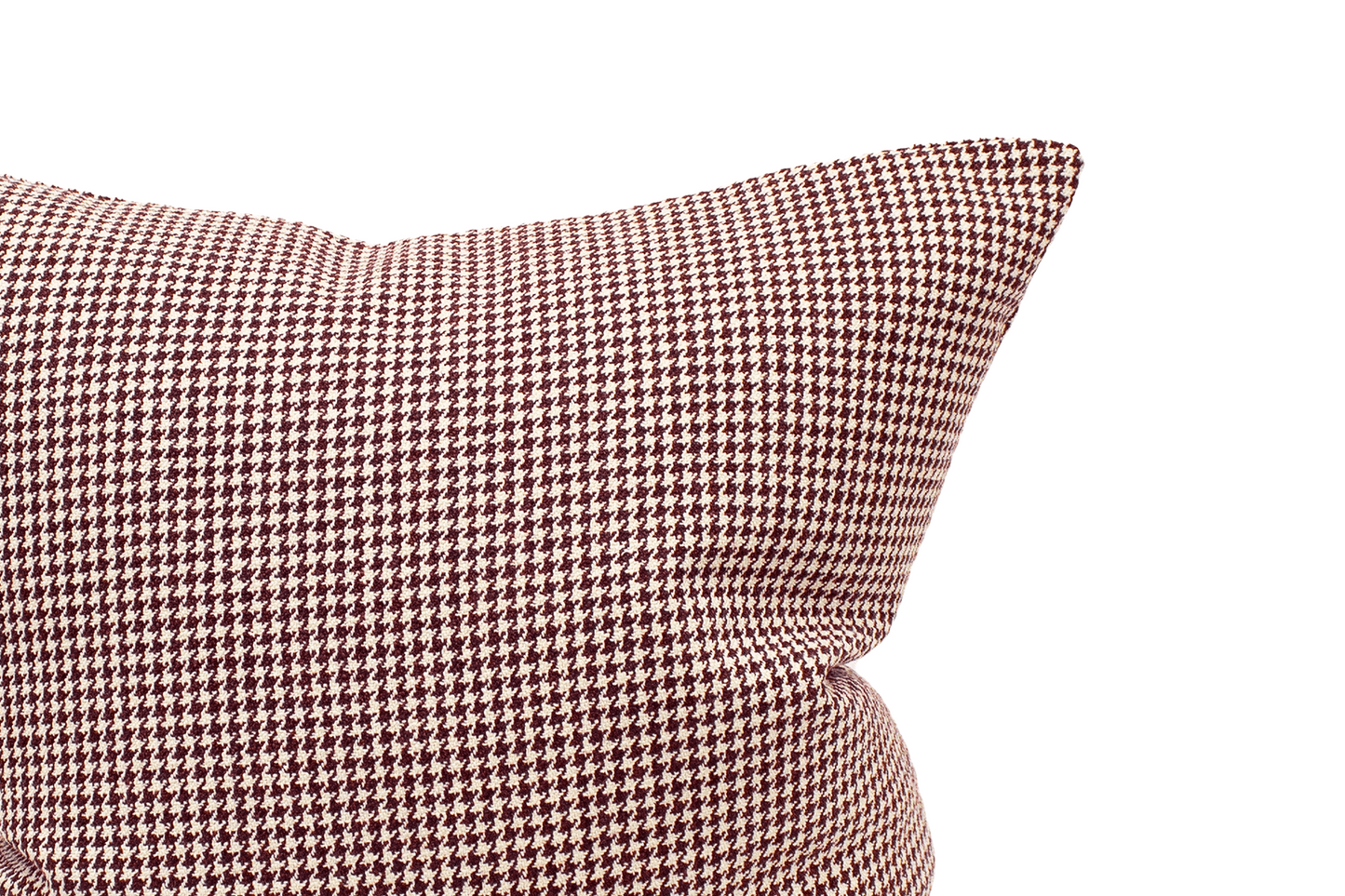 Housse de coussin pied-de-poule cramoisi