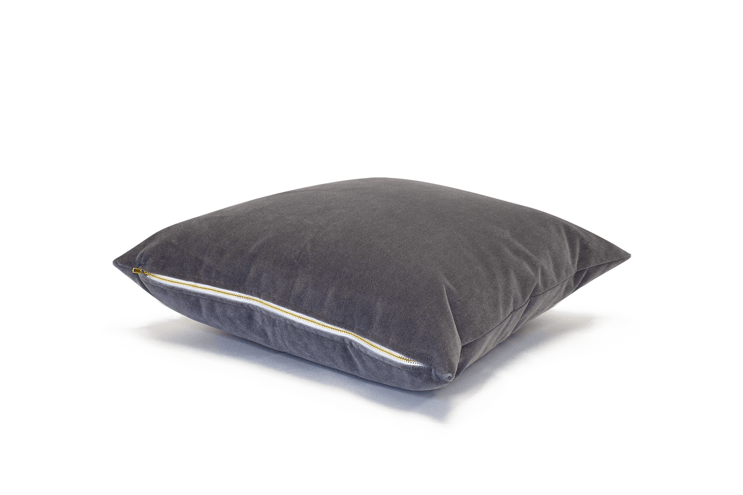 Housse de coussin en velours gris