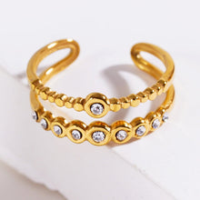 MILADIA: Double Stacked Beaded Zirconia Embellished Ring