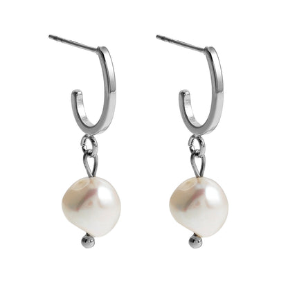 MILANO : Boucles d'oreilles pendantes en argent avec perles de culture d'eau douce J-Bar