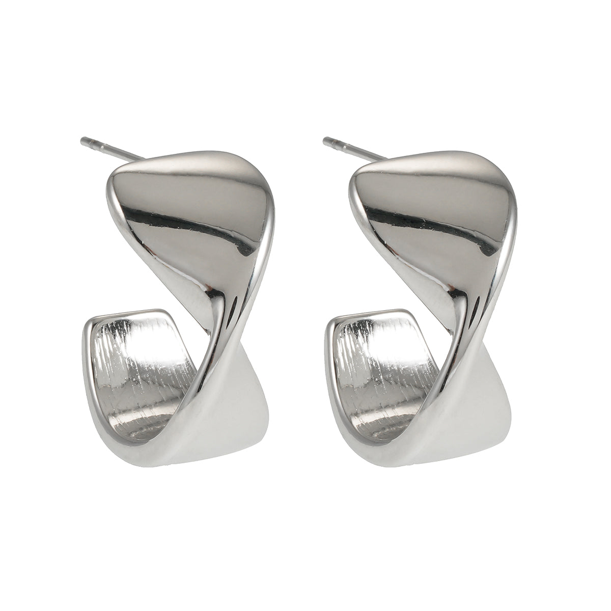 MILROSTA Plaqué Argent (Or Blanc) : Boucles d'oreilles Industriel-Chic – L'Élégance Moderne Redéfinie