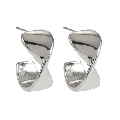 MILROSTA Plaqué Argent (Or Blanc) : Boucles d'oreilles Industriel-Chic – L'Élégance Moderne Redéfinie