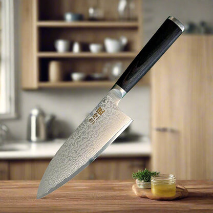 Couteau Deba Miyako SUS 165 mm, pour droitier | Lame en acier Damas 33 couches – Fabriqué au Japon