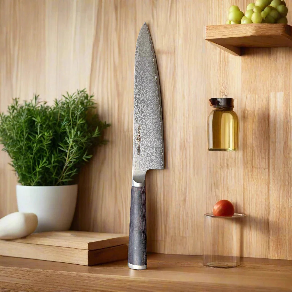 Couteau de chef Gyuto Miyako SUS 210mm | Lame en acier Damas 33 couches – Fabriqué au Japon