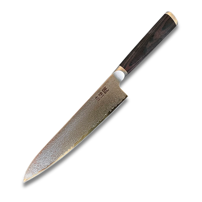 Couteau de chef Gyuto Miyako SUS 210mm | Lame en acier Damas 33 couches – Fabriqué au Japon