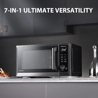 TOSHIBA ML2-TC10SAIT(SS) 7-in-1 Countertop Microwave Oven with Air Fryer - Quality recertified with Home Essentials warranty