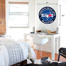 Décalque mural repositionnable 36x36 à rayures avec logo des Blue Jays de Toronto