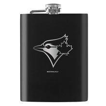 Toronto Blue Jays Flasque | Noir Gravée au laser 8 oz
