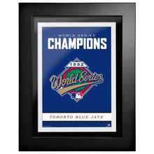 Logo des Blue Jays de Toronto pour la Série mondiale de Cooperstown 1992, encadré 12x16