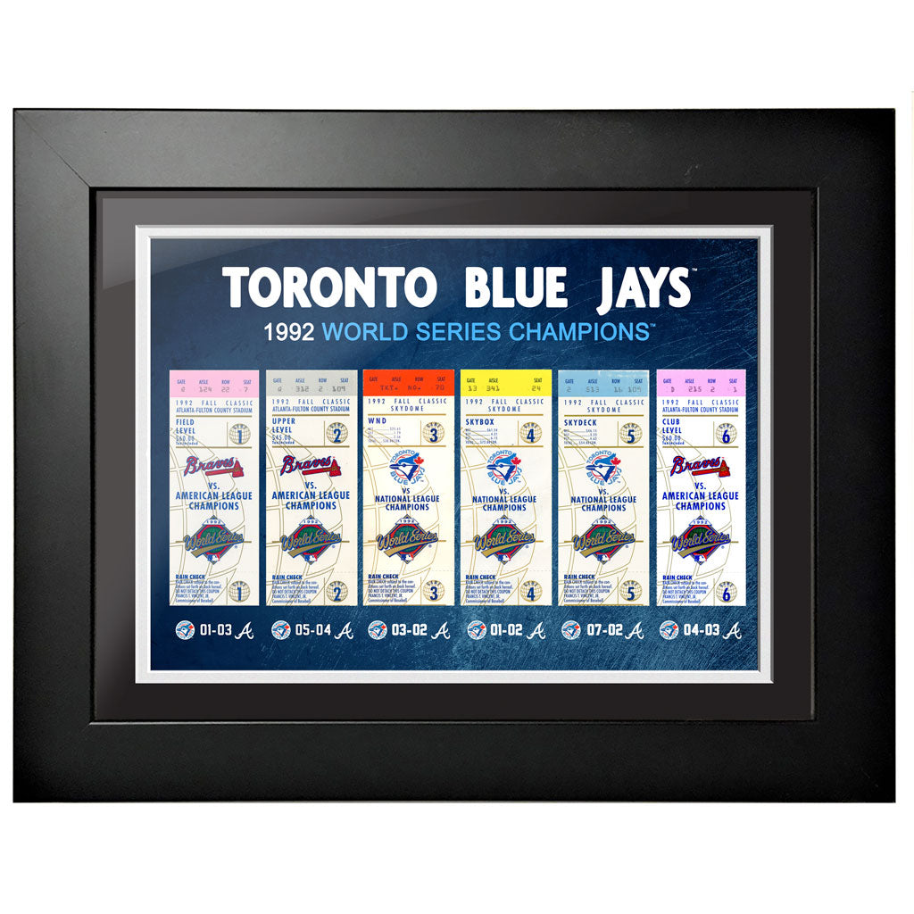 Cadre Toronto Blue Jays Billet pour l'histoire 12x16 1992