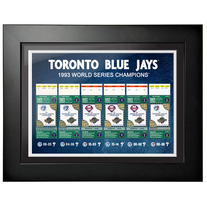 Billet des Blue Jays de Toronto pour l'histoire Cadre 12x16 1993