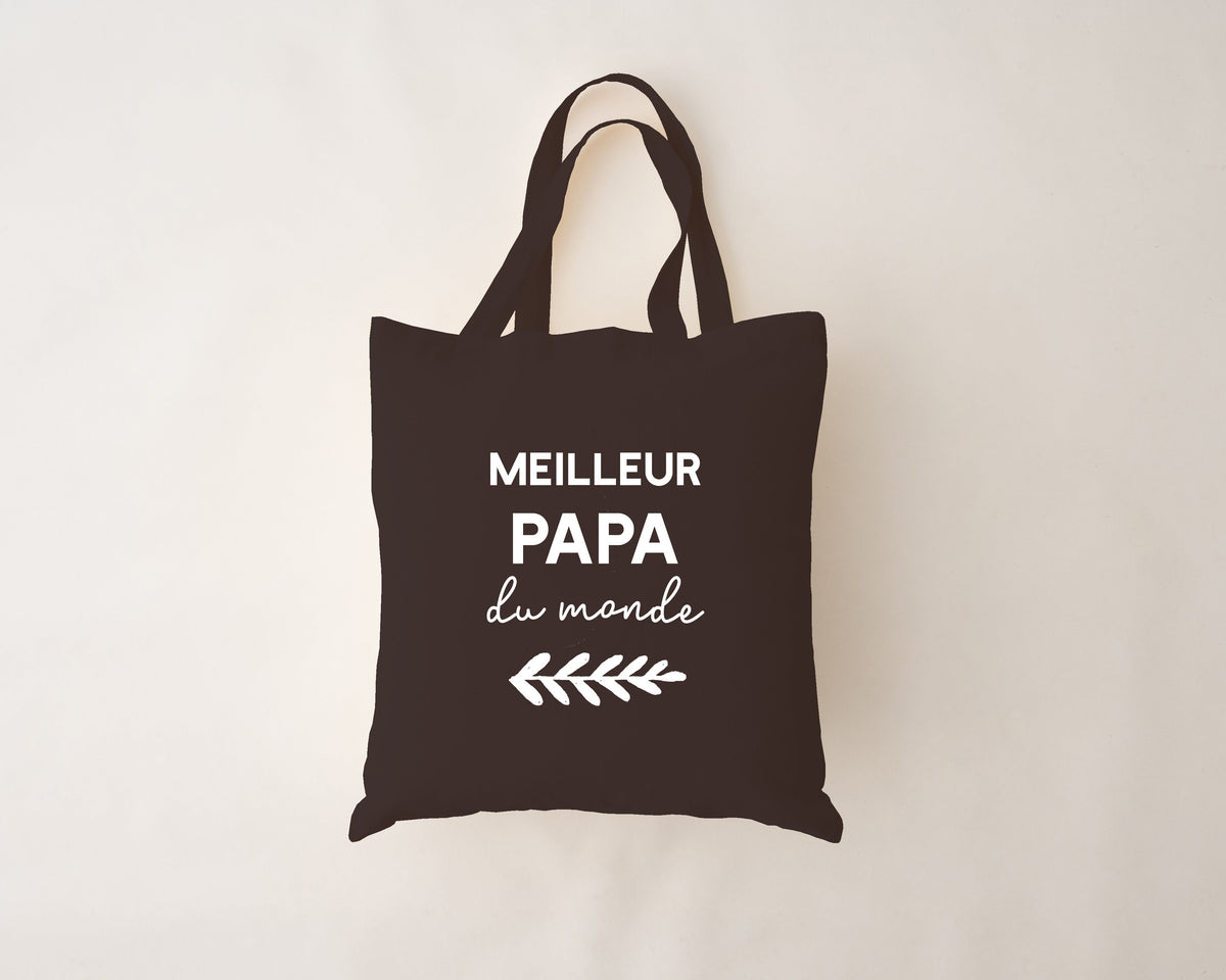 Sac réutilisable noir - meilleur papa du monde