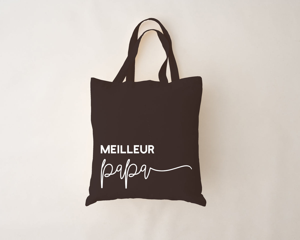 Sac réutilisable noir - papa manuscrit