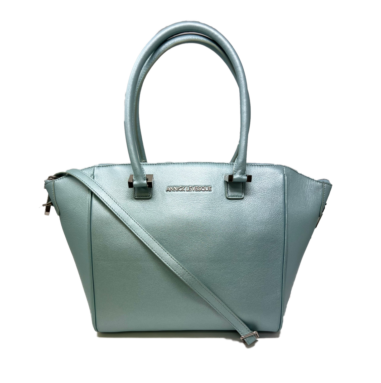 Sac à main en cuir bleu ciel | Mona medium